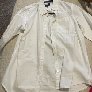 Lands' End Classic White Button Down Shirt